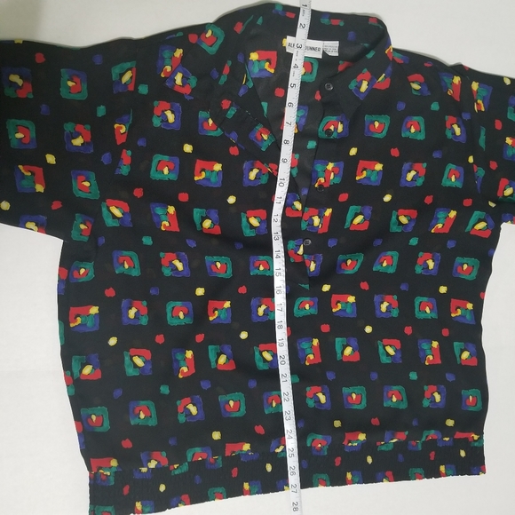 Colorful squares black top - Picture 8 of 10